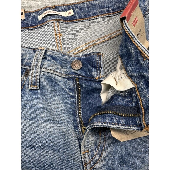 Levi's Women Super Low Bootcut Low Rise Zip Fly Stretch Jeans  28x 32 NWT - Picture 2 of 6